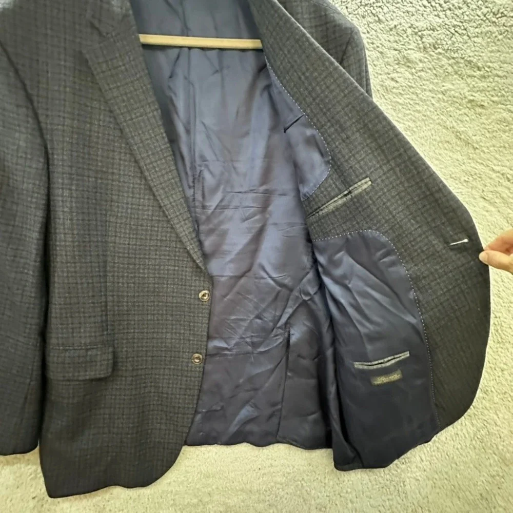 Jack Victor Gibson SPJ Men's 46R 100% Wool Blue Plaid Sport Coat Blazer Canada